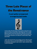 Three Lute Pieces of the Renaissance (sheet music for guit