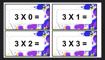 Preview of Three Multiplication Facts Flash Cards