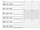 Three Number 2 Digit Addition (horizontal to vertical with