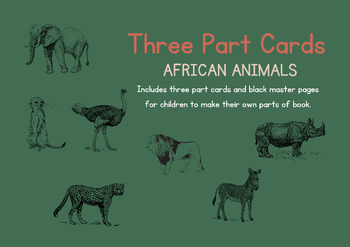 Preview of Three Part Cards of Parts of Animals that live in Africa