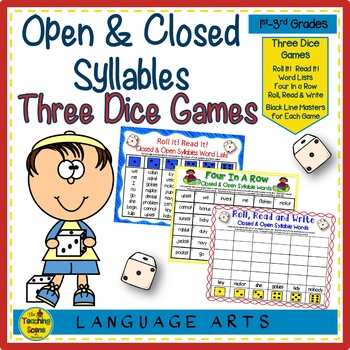 Phonics Dice & Game Board Set – Short Vowels (Closed Syllables