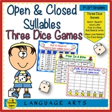 Three Phonics Closed & Open Syllables Dice Games