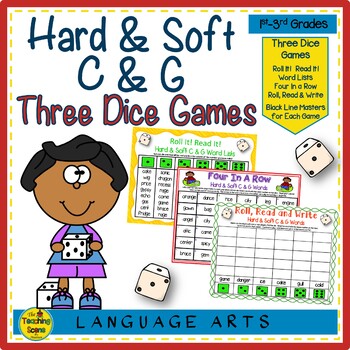 Preview of Three Phonics Hard & Soft C & G Sounds Dice Games