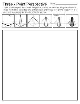 Preview of Three-Point Perspective Worksheet