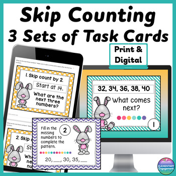 Preview of Skip Counting by 2, 5, 10, and 100 - Skip Counting Games with Task Cards