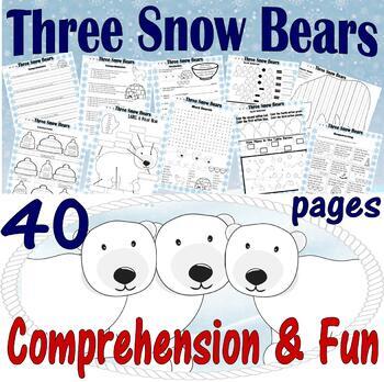 Preview of Three Snow Bears Winter Read Aloud Book Study Companion Reading Comprehension