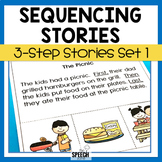 Story Retell Three Step Sequencing Stories Set 1