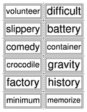 Three Syllable Word Flashcards