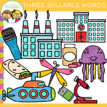 Preview of Three Syllable Words Clip Art