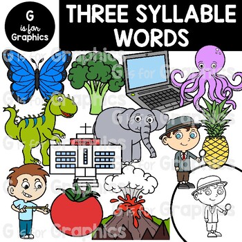 Preview of Three Syllable Words Clipart