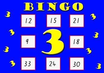 Three Times Table Bingo Class Set 30 By Njp On Tpt Tpt