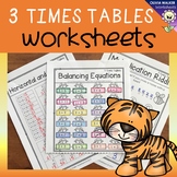 Three Times Tables Worksheets - Multiplication Printables