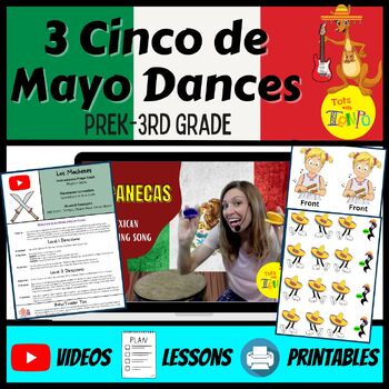 Preview of Three Traditional Mexican Folk Dances for Cinco de Mayo | PreK-3rd Grade