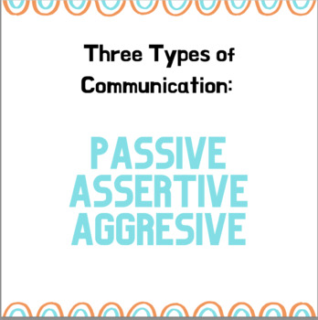 Three Types of Communication: Passive, Assertive, and Agressive | TpT