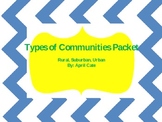 Three Types of Communities Packet {Rural, Suburban, Urban}