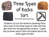 Three Types of Rocks Sort (Sedimentary, Igneous, Metamorphic)