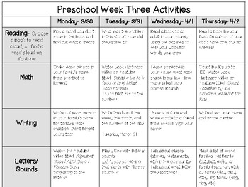 Three Week Activity Plan by Brianna's Little Learners | TpT