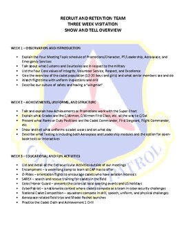 Preview of Three Week Visitation Overview - Recruit and Retention Team Handout
