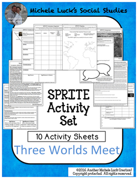 Preview of Three Worlds Meet in America Reading & SPRITE Activity Set