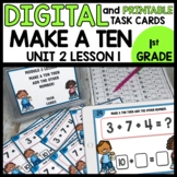 Three addends Make a ten DIGITAL and Printable TASK CARDS