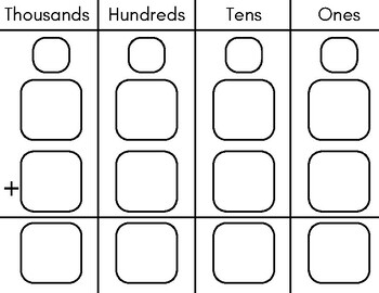 Preview of Three and Four Digit Addition and Subtraction Work Mat