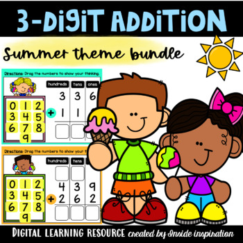 Preview of Three-digit Addition with/without Regrouping Using The Standard Algorithm Bundle