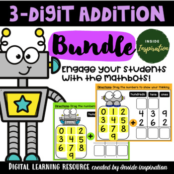 Preview of Three-digit Numbers Addition Using Standard Algorithm Second Grade Math Bundle