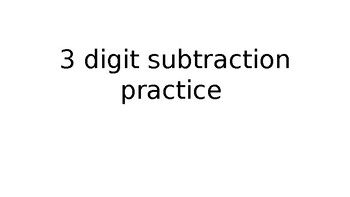 Preview of Three- digit subtraction practice (distance learning)