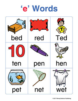 Three-letter (CVC) Word Charts by Donald's English ...