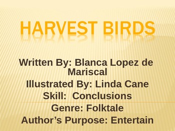 Preview of 3rd Grade Lesson 8 The Harvest Birds Voc./Spelling/Comp. Skills Power Point