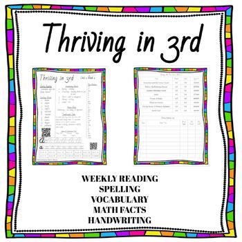 Preview of Thriving in Third Weekly Study Guide Template Editable