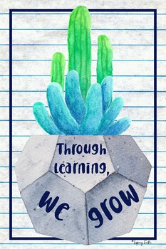 Preview of Through Learning We Grow Classroom Poster
