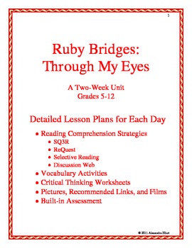 Preview of Through My Eyes by Ruby Briges:  Comprehension and History