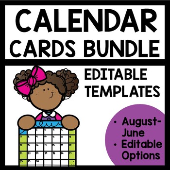 Preview of Calendar Cards Bundle | Linear Calendar Cards Bundle