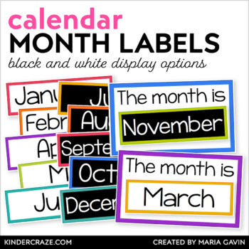 Preview of Months of the Year Classroom Calendar Labels - Back to School Classroom Decor