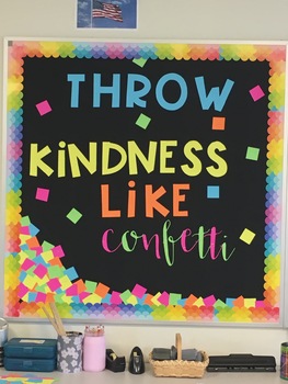 Throw Kindness Like Confetti Growth Mindset Bulletin Board | TpT
