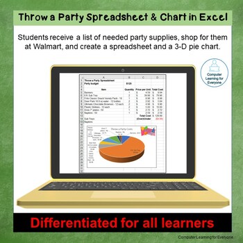Preview of Throw a Party Spreadsheet and Chart in Excel