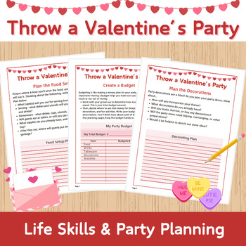 Preview of Throw a Valentine's Party -Life Skills, Valentine's Day, Interest-Based Learning