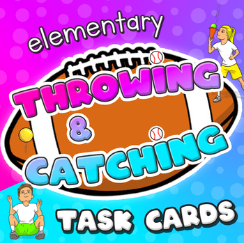 Preview of Throwing & Catching skills - Printable task cards for PE and sport