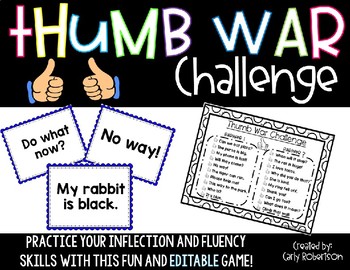 Preview of Thumb War Fluency Challenge-EDITABLE