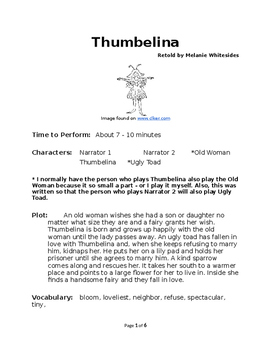 Preview of Thumbelina - Small Group Reader's Theater