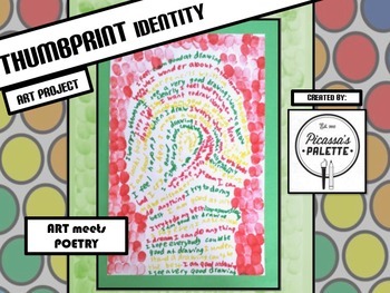 Preview of Thumbprint Identity Poem Project, A Picassa's Palette Art Lesson