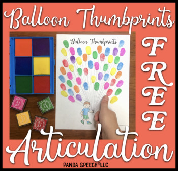 Preview of Thumbprint Balloons Freebie A speech therapy craft activity