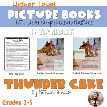 Preview of Thunder Cake - Higher Level Comprehension Questions - Gifted/Advanced