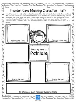 Thunder Cake Graphic Organizers by Charlotte Thompson | TPT