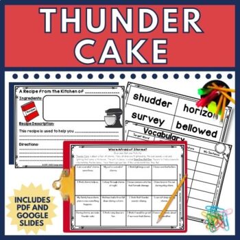 Preview of Thunder Cake by Patricia Polacco Literacy Activities Mentor Text Book Study