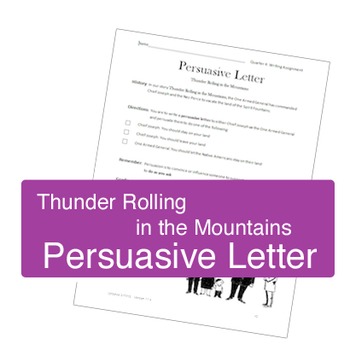 Preview of Persuasive Letter - Thunder Rolling In The Mountains