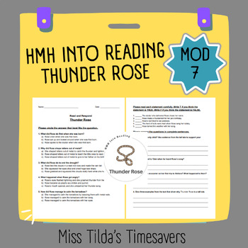 Preview of Thunder Rose - Grade 4 HMH into Reading (Module 7)