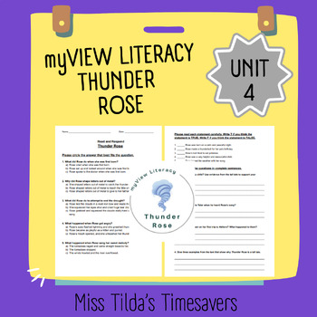 Preview of Thunder Rose - Read and Respond myView Literacy 4