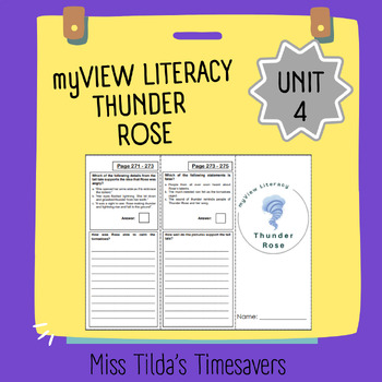 Preview of Thunder Rose - myView Literacy 4 (PDF and Digital Version)